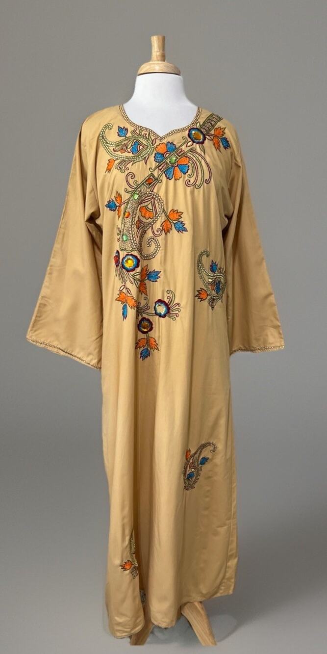 LIZ LANGE Womens Small Embroidered Jewels Boho Indie Loungewear Kaftan Dress